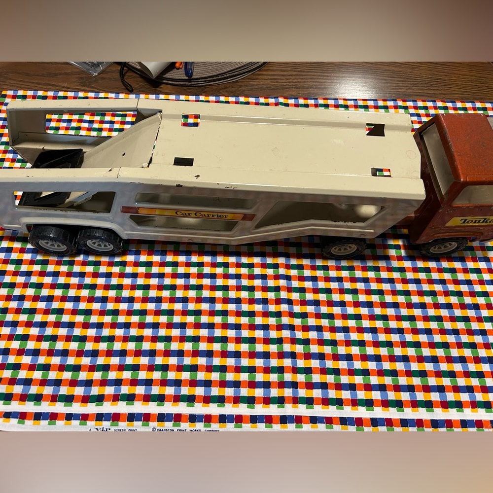 Vintage Tonka Metal Car Hauler XR-101 Semi Transport Truck 1970s T235